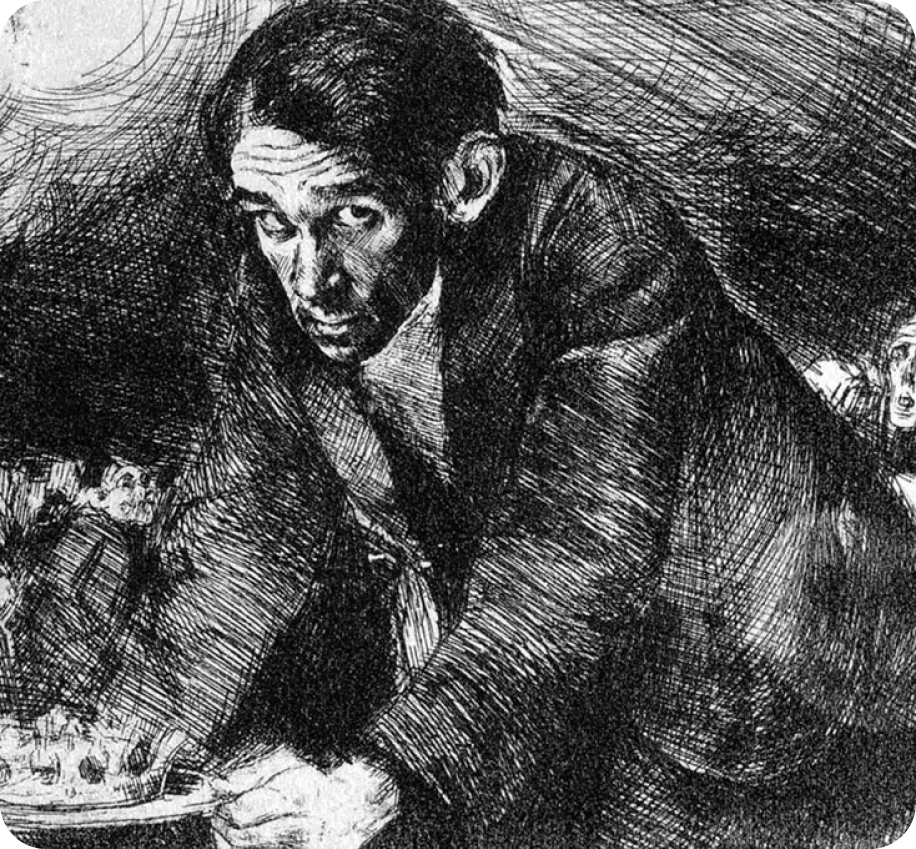 A self portrait of Bruno schulz illustrated by himself